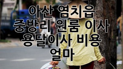 아산 염치읍 중방리 원룸 이사, 용달이사 비용 얼마?